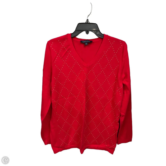 Top Long Sleeve By Tommy Hilfiger In Red, Size: L