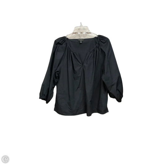 Top Short Sleeve By Banana Republic In Black, Size: L