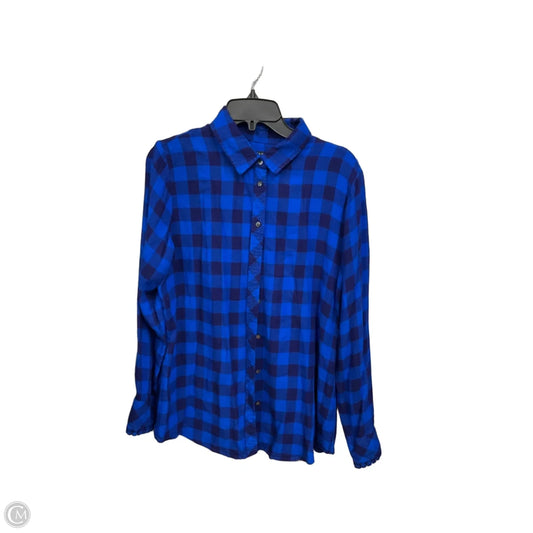 Top Long Sleeve By Banana Republic In Blue, Size: L
