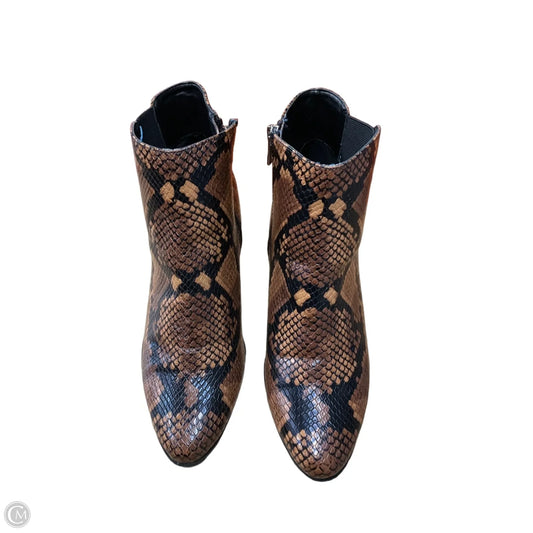 Boots Ankle Heels By Calvin Klein In Snakeskin Print, Size: 8.5