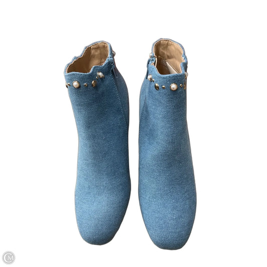 Boots Ankle Heels By Clothes Mentor In Blue Denim, Size: 8