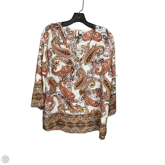 Top 3/4 Sleeve By C Est. 1946 In Red & White, Size: Xl