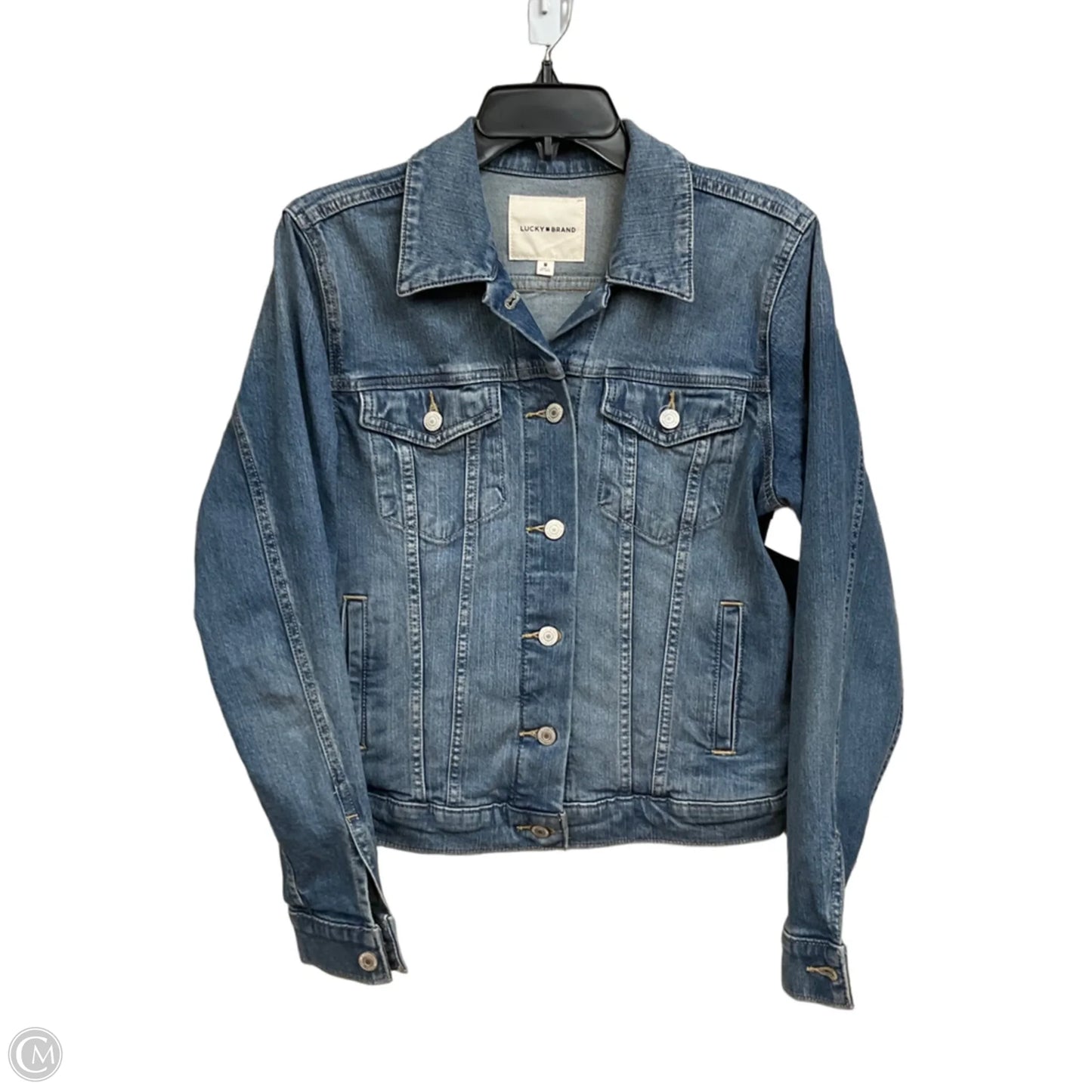 Jacket Denim By Lucky Brand In Blue Denim, Size: M