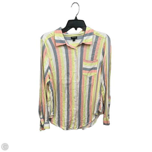 Blouse Long Sleeve By Torrid In Striped Pattern, Size: L