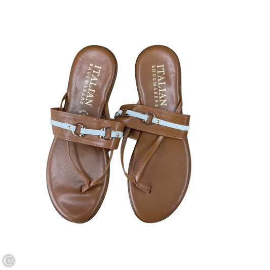 Sandals Flats By Italian Shoemakers In Brown, Size: 7.5