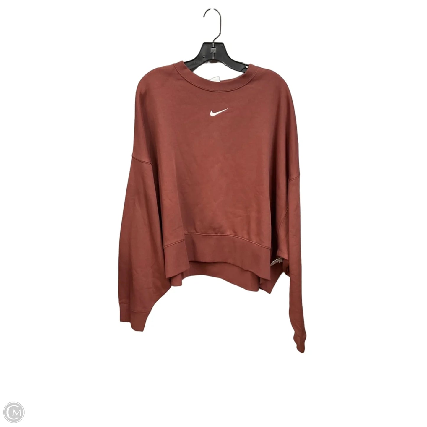 Athletic Top Long Sleeve Crewneck By Nike Apparel In Brown, Size: Xl