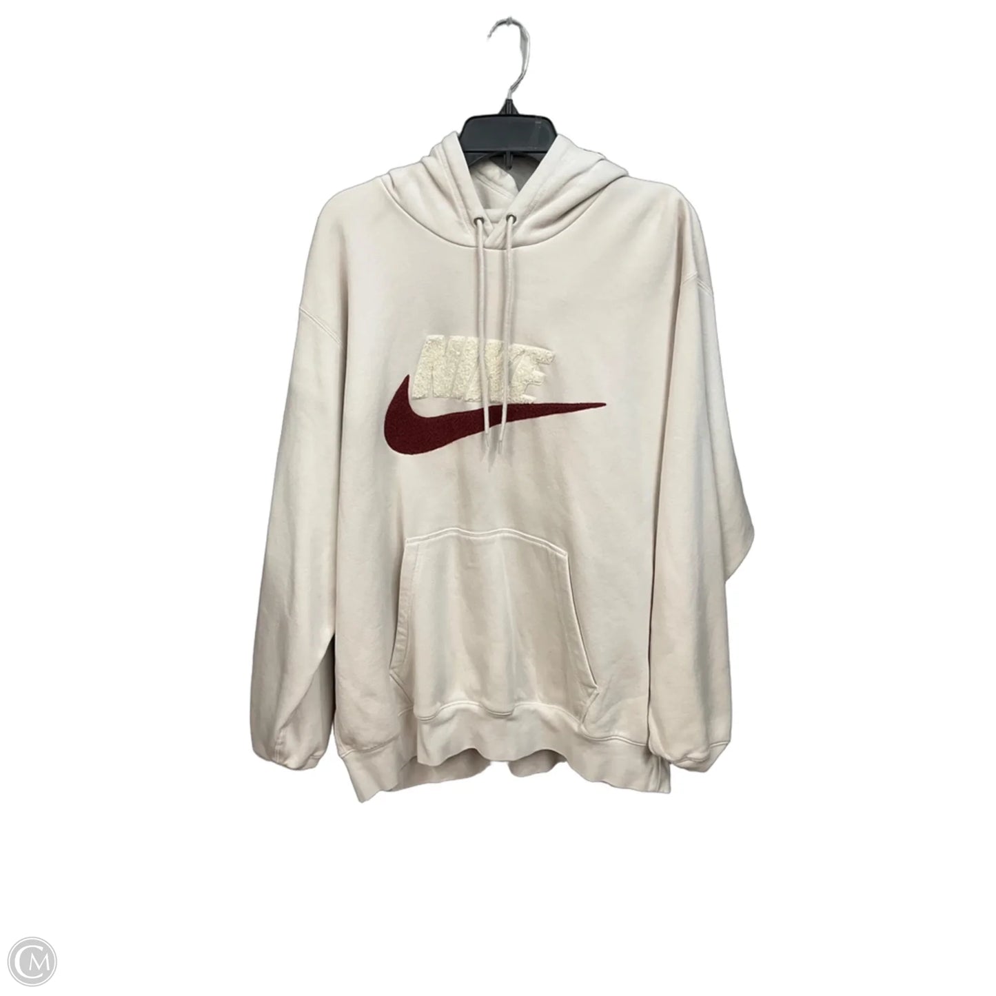 Athletic Top Long Sleeve Hoodie By Nike Apparel In Tan, Size: Xxl
