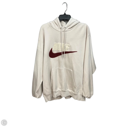 Athletic Top Long Sleeve Hoodie By Nike Apparel In Tan, Size: Xxl