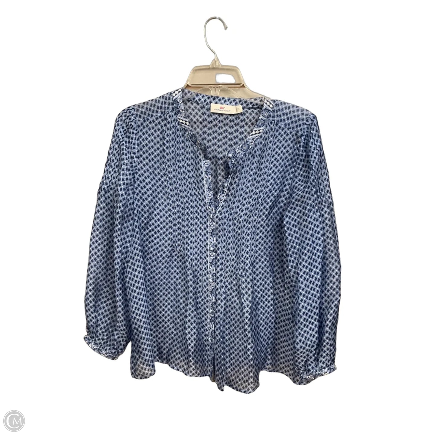 Blouse Long Sleeve By Vineyard Vines In Blue, Size: S