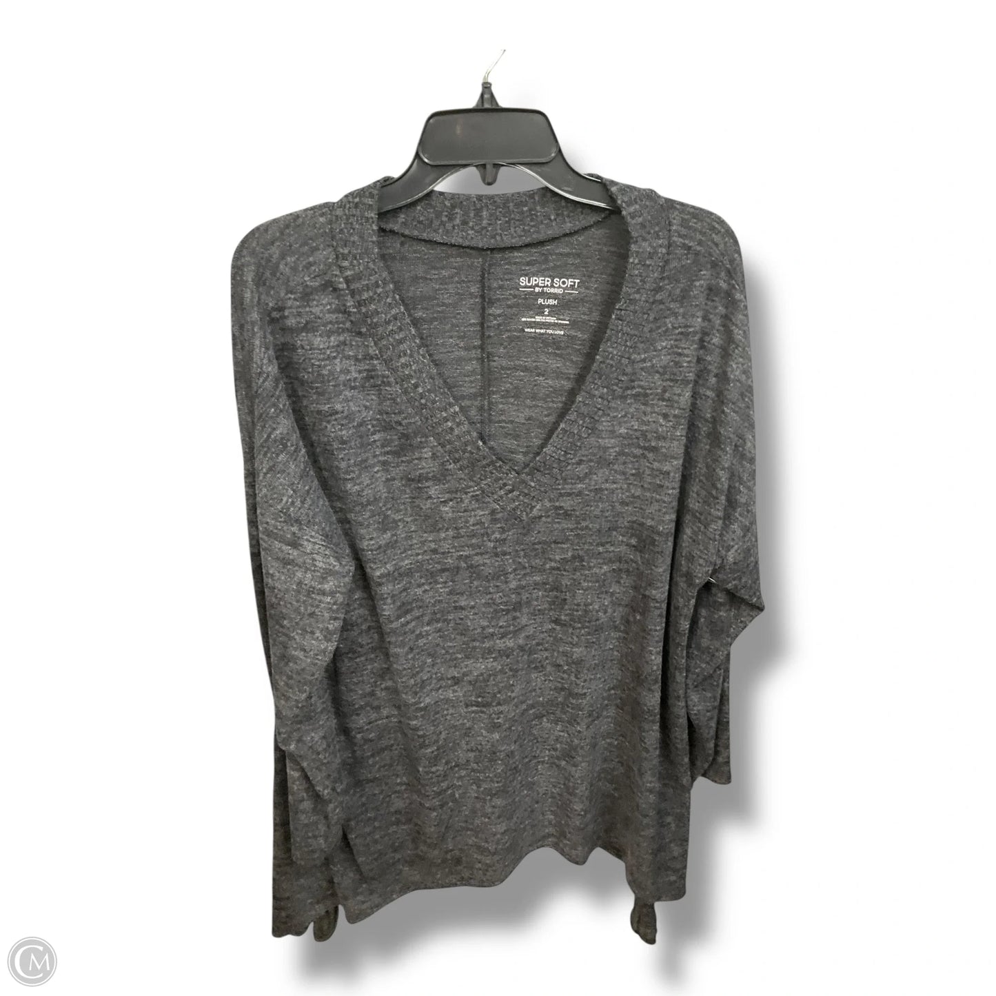Top Long Sleeve By Torrid In Grey, Size: 2x