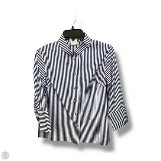 Blouse Long Sleeve By Gretchen Scott In Striped Pattern, Size: S