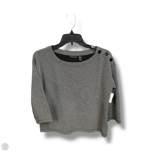 Top 3/4 Sleeve By Tahari In Black & White, Size: M