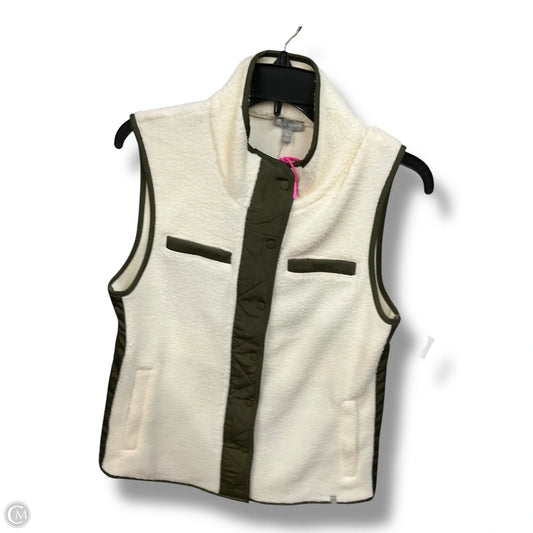 Vest Faux Fur & Sherpa By Talbots In Green & White, Size: Mp