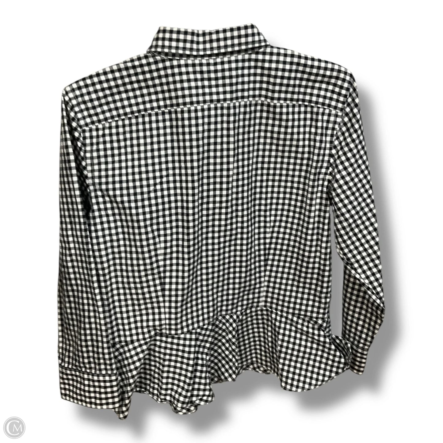 Blouse Long Sleeve By Ralph Lauren In Checkered Pattern, Size: M