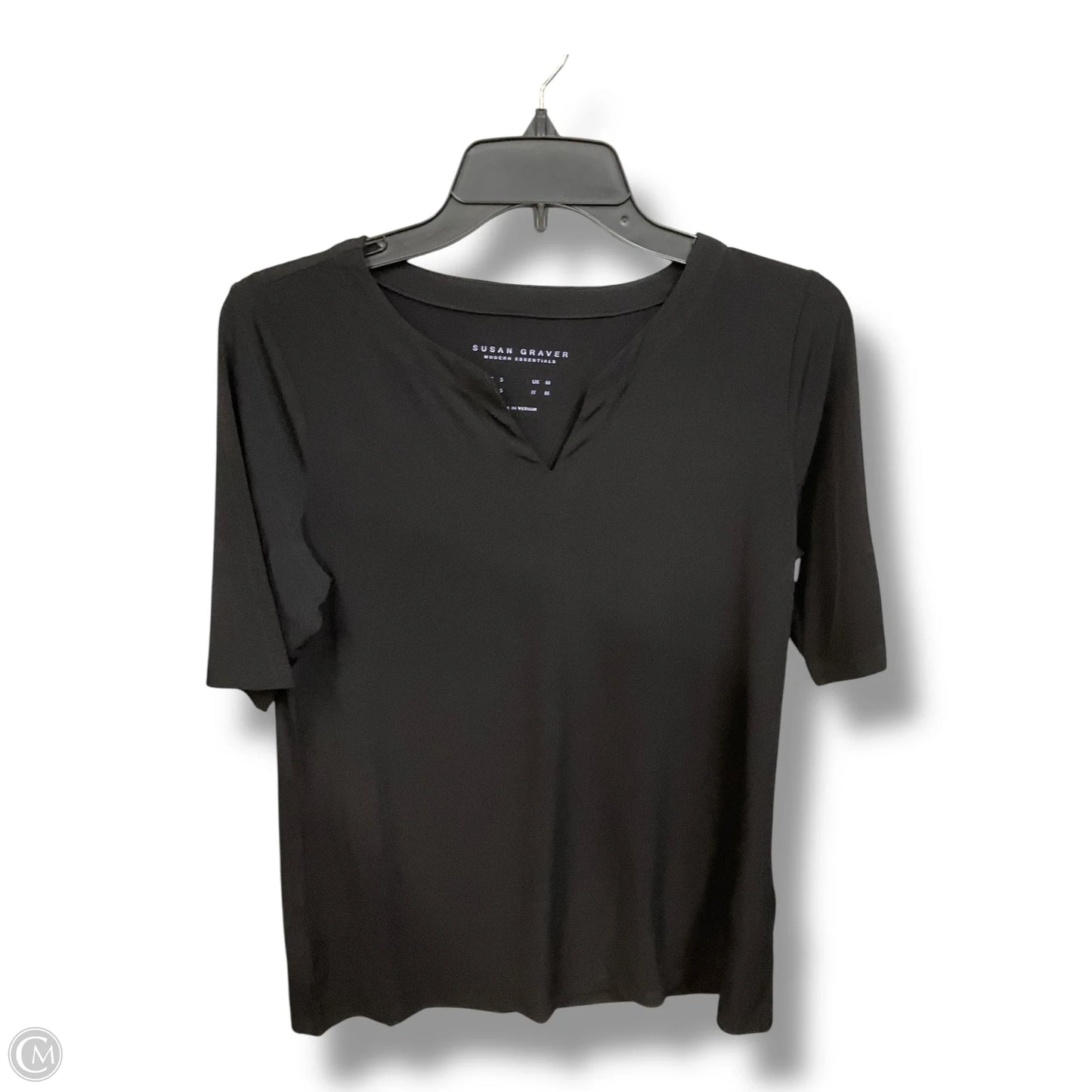 Top Short Sleeve By Susan Graver In Black, Size: S