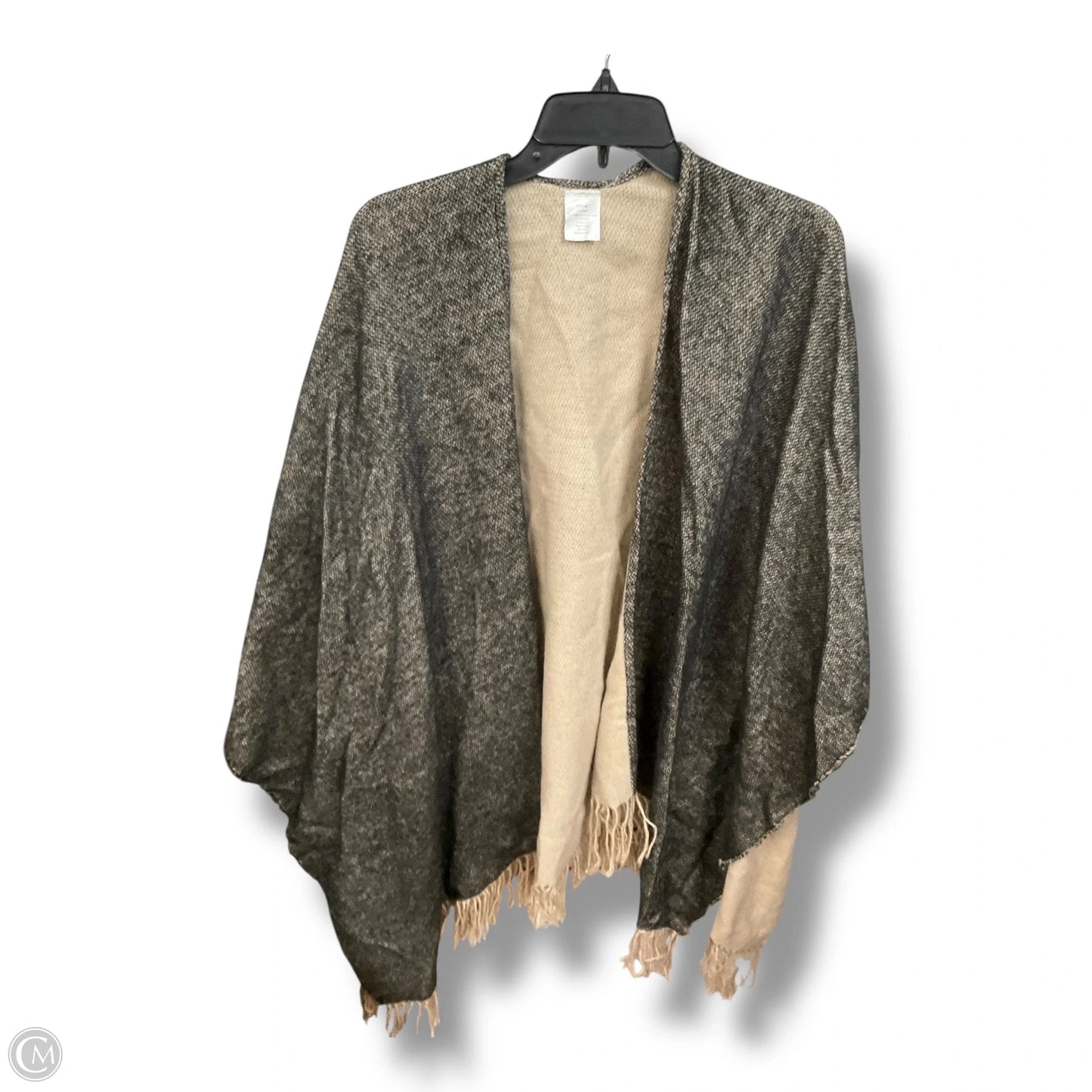 Shawl By Clothes Mentor In Black & Tan, Size: Osfm