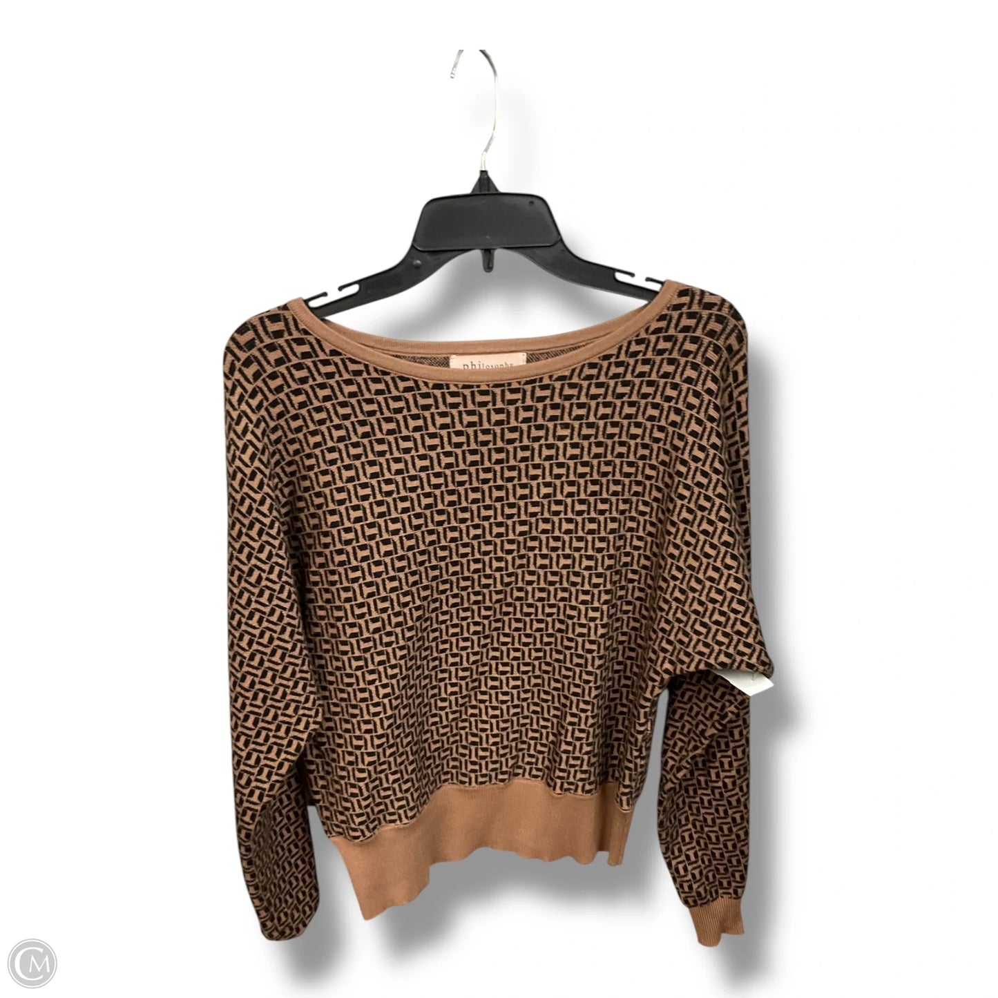 Sweater By Philosophy In Black & Tan, Size: Sp