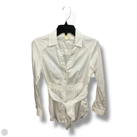 Top Long Sleeve By Anthropologie In White, Size: S
