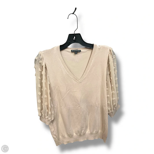 Top 3/4 Sleeve By Adrianna Papell In Tan, Size: M