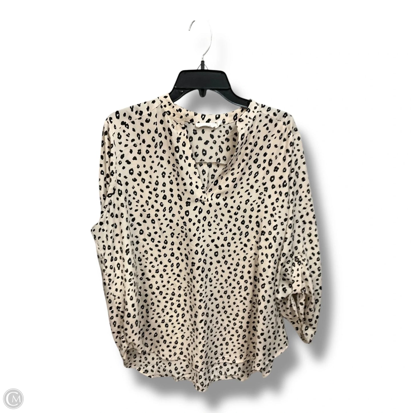 Blouse Long Sleeve By Lush In Cream, Size: Xxl