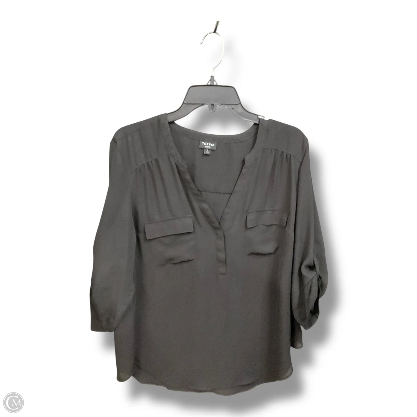 Blouse 3/4 Sleeve By Torrid In Black, Size: 1x
