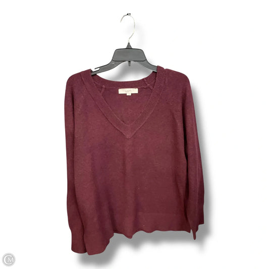 Sweater By Loft In Maroon, Size: Xl