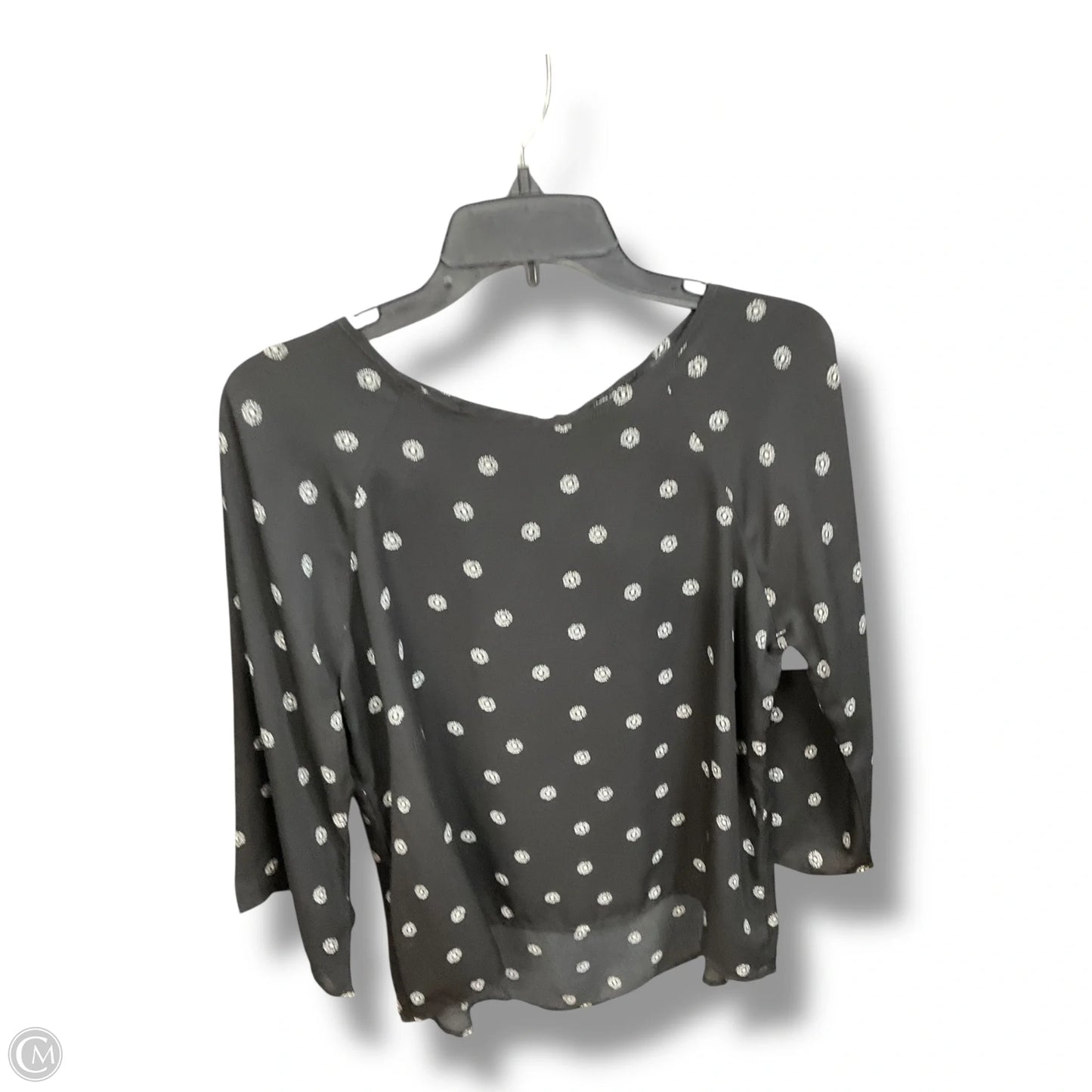 Blouse 3/4 Sleeve By Paparazzi In Black & White, Size: M