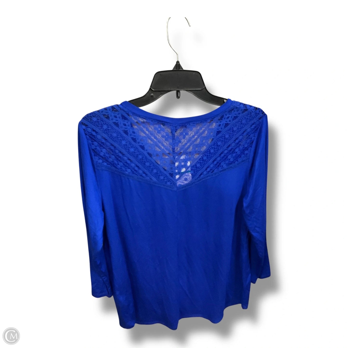 Top 3/4 Sleeve By Cable And Gauge In Blue, Size: L