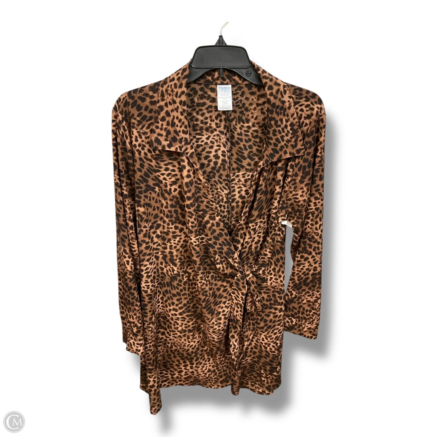 Dress Casual Midi By Time And Tru In Animal Print, Size: L