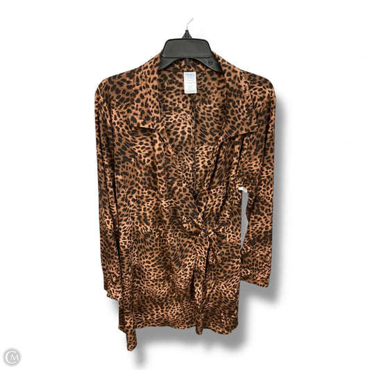 Dress Casual Midi By Time And Tru In Animal Print, Size: L