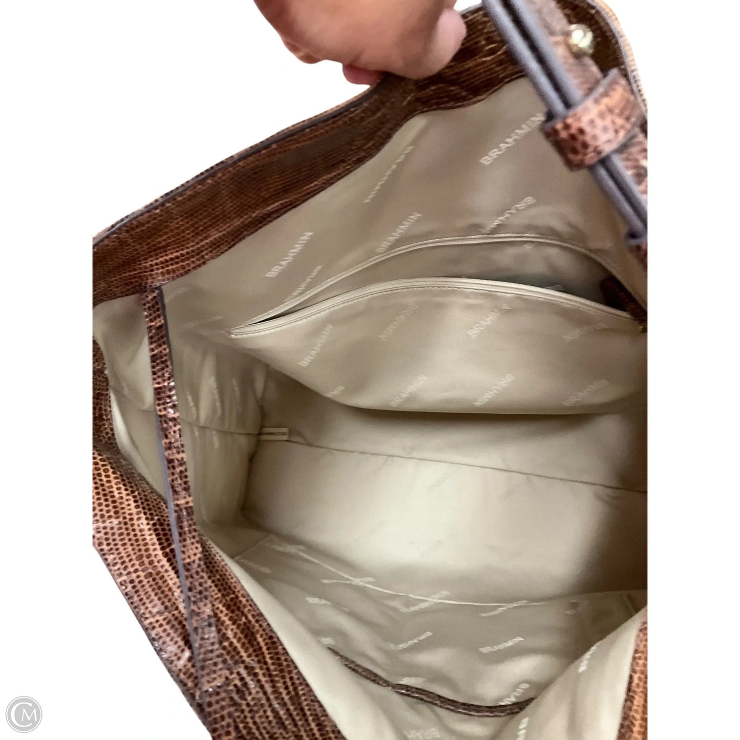 Handbag Designer By Brahmin, Size: Large
