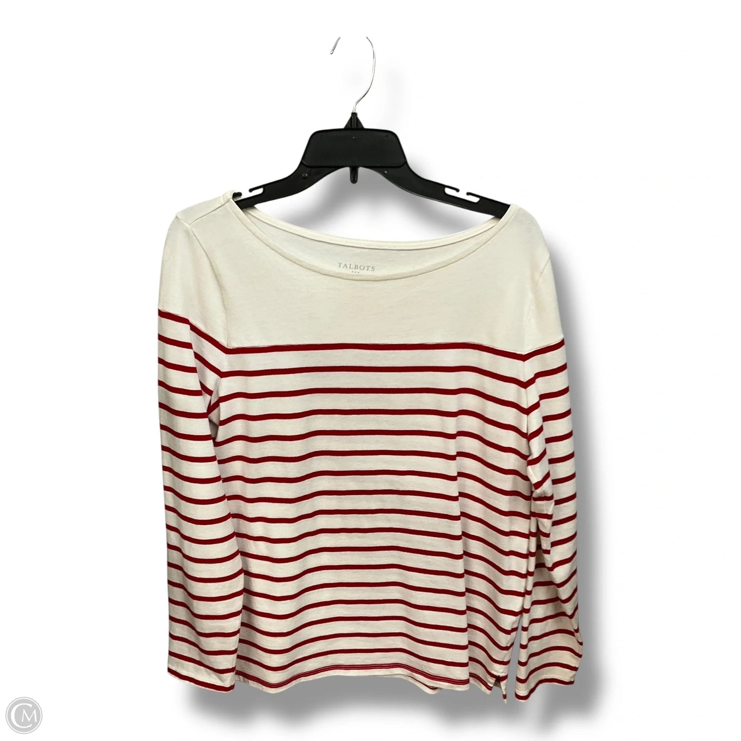 Top Long Sleeve By Talbots In Striped Pattern, Size: L
