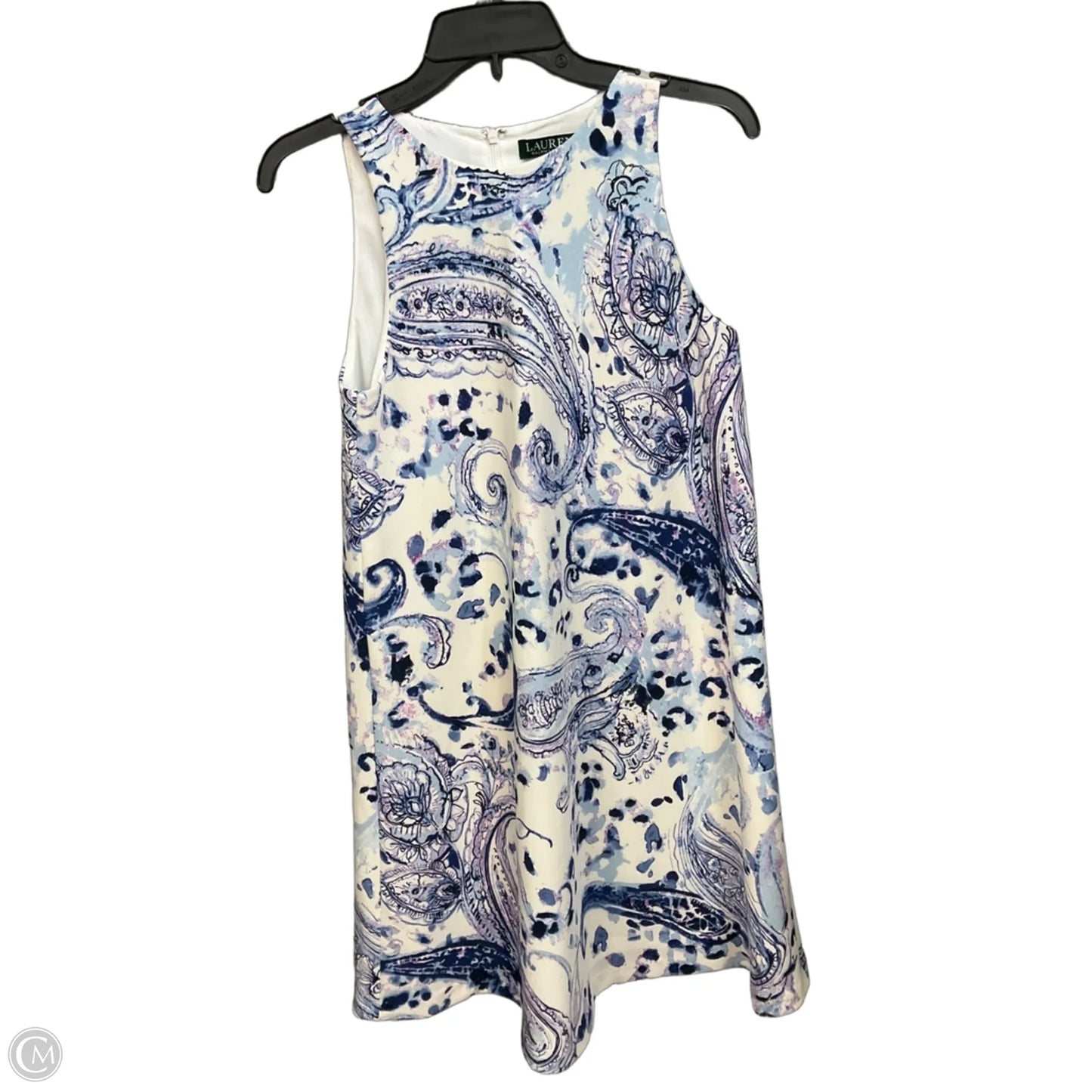 Dress Casual Midi By Lauren By Ralph Lauren In Blue & White, Size: S