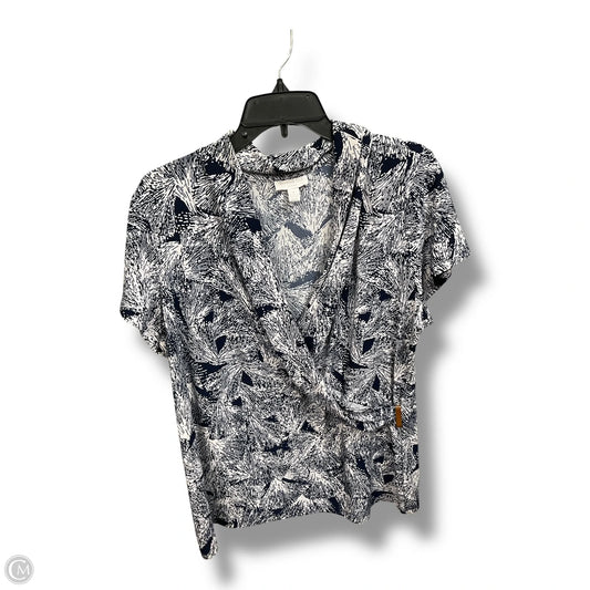 Top Short Sleeve By Charter Club In Blue & White, Size: 1x