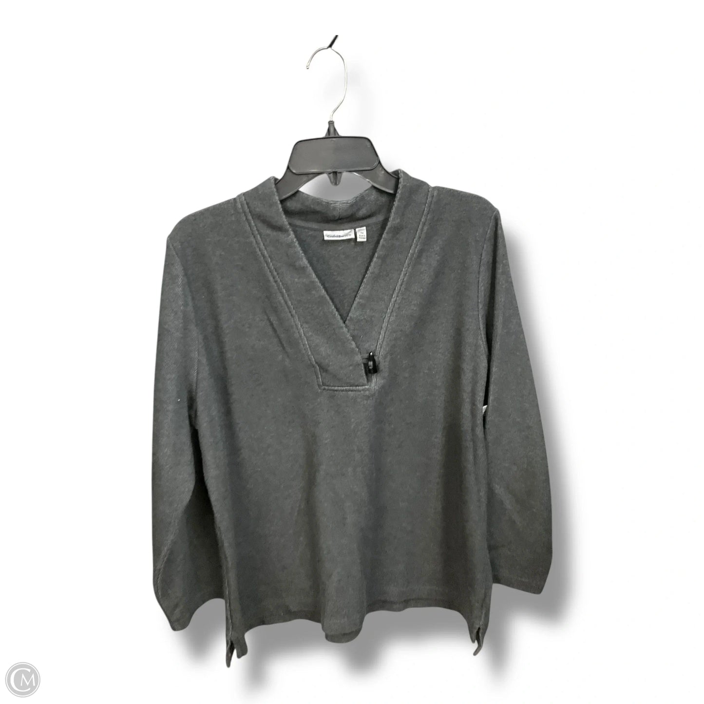 Top Long Sleeve By Croft And Barrow In Grey, Size: 1x