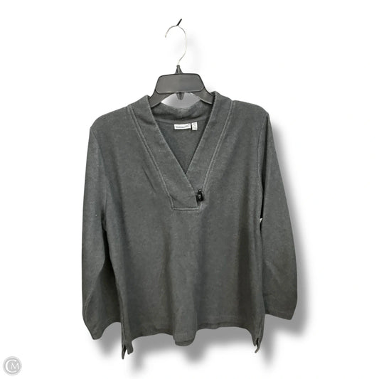 Top Long Sleeve By Croft And Barrow In Grey, Size: 1x