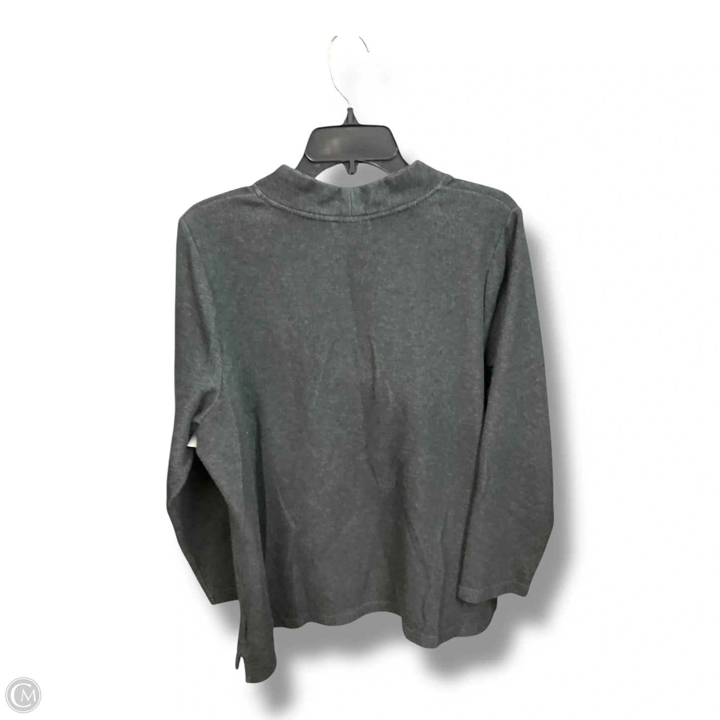 Top Long Sleeve By Croft And Barrow In Grey, Size: 1x