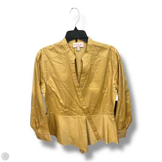 Blouse Long Sleeve By Black Label In Yellow, Size: M
