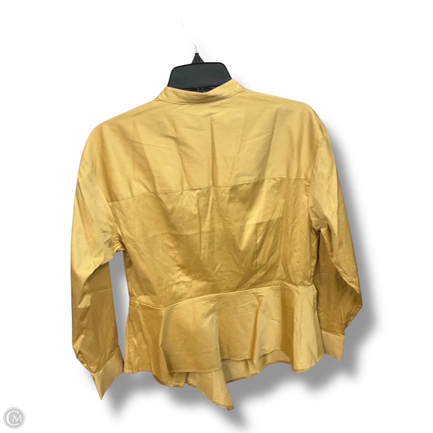 Blouse Long Sleeve By Black Label In Yellow, Size: M