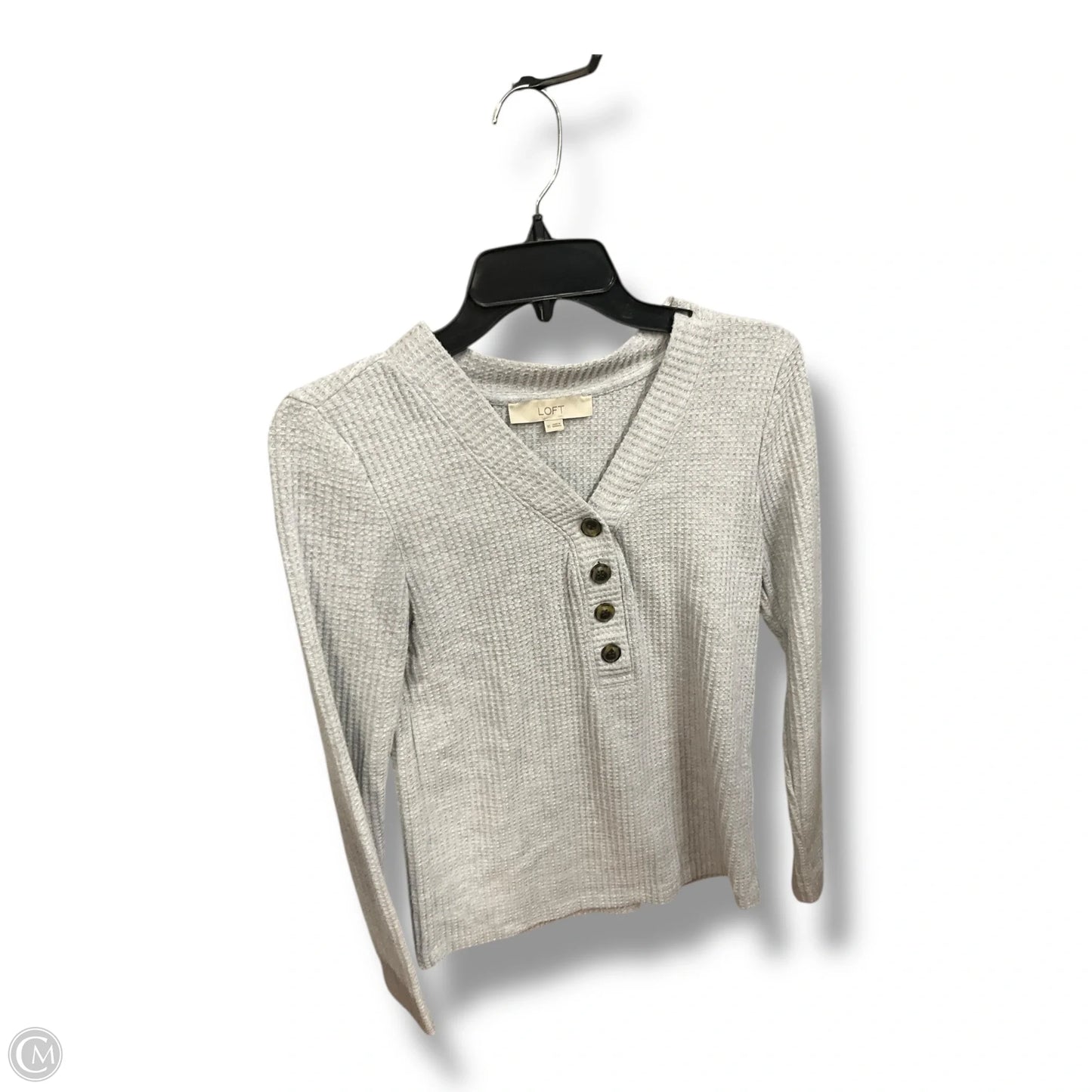 Top Long Sleeve By Loft In Grey, Size: Xs