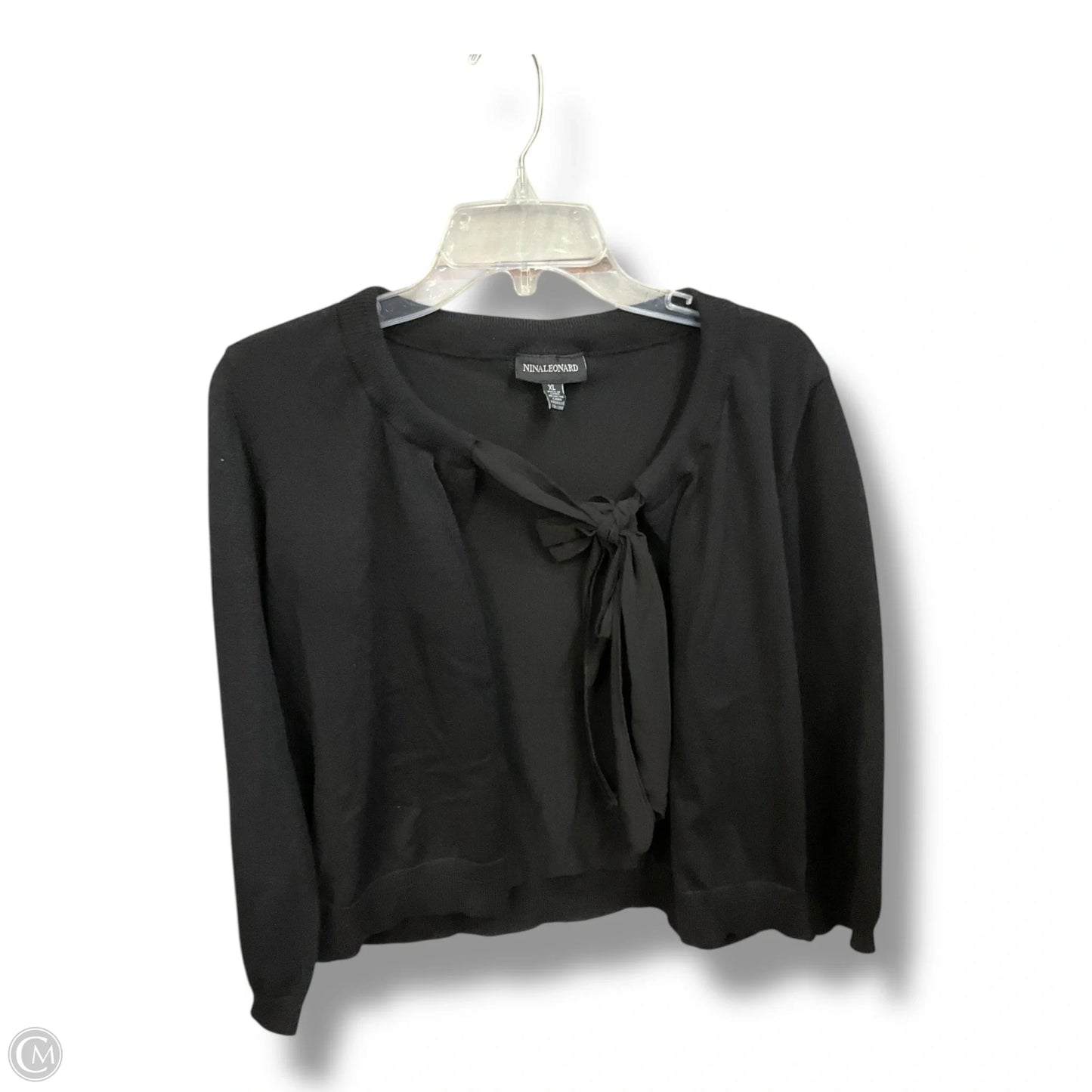 Cardigan By Nina Leonard In Black, Size: Xl