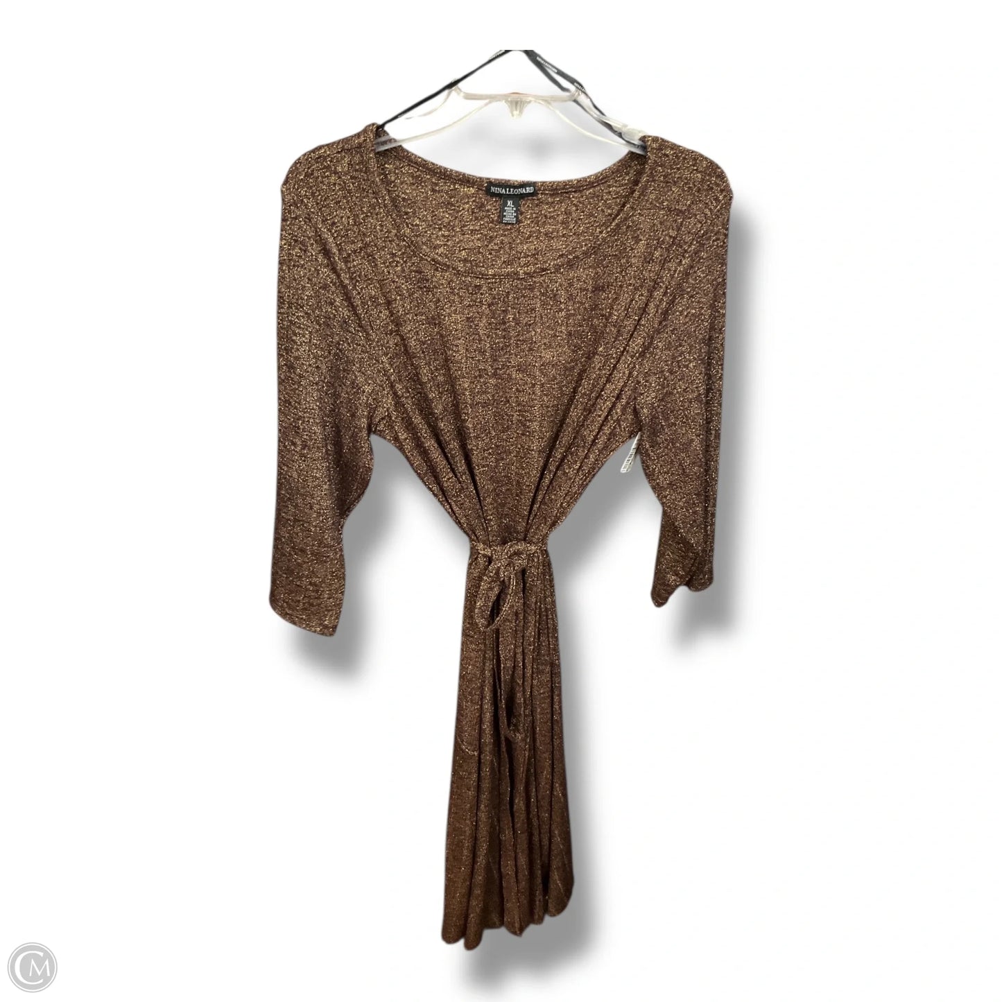 Dress Casual Maxi By Nina Leonard In Brown, Size: Xl