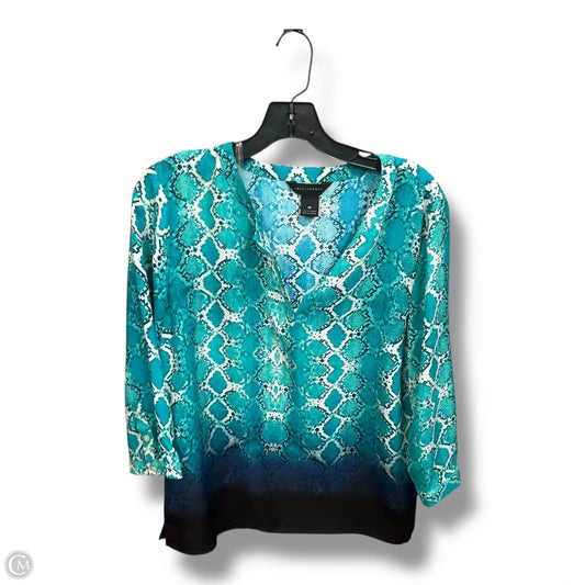 Top 3/4 Sleeve By Investments In Aqua, Size: M