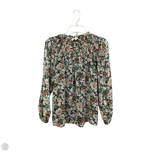 Top Long Sleeve By Loft In Floral Print, Size: Xs