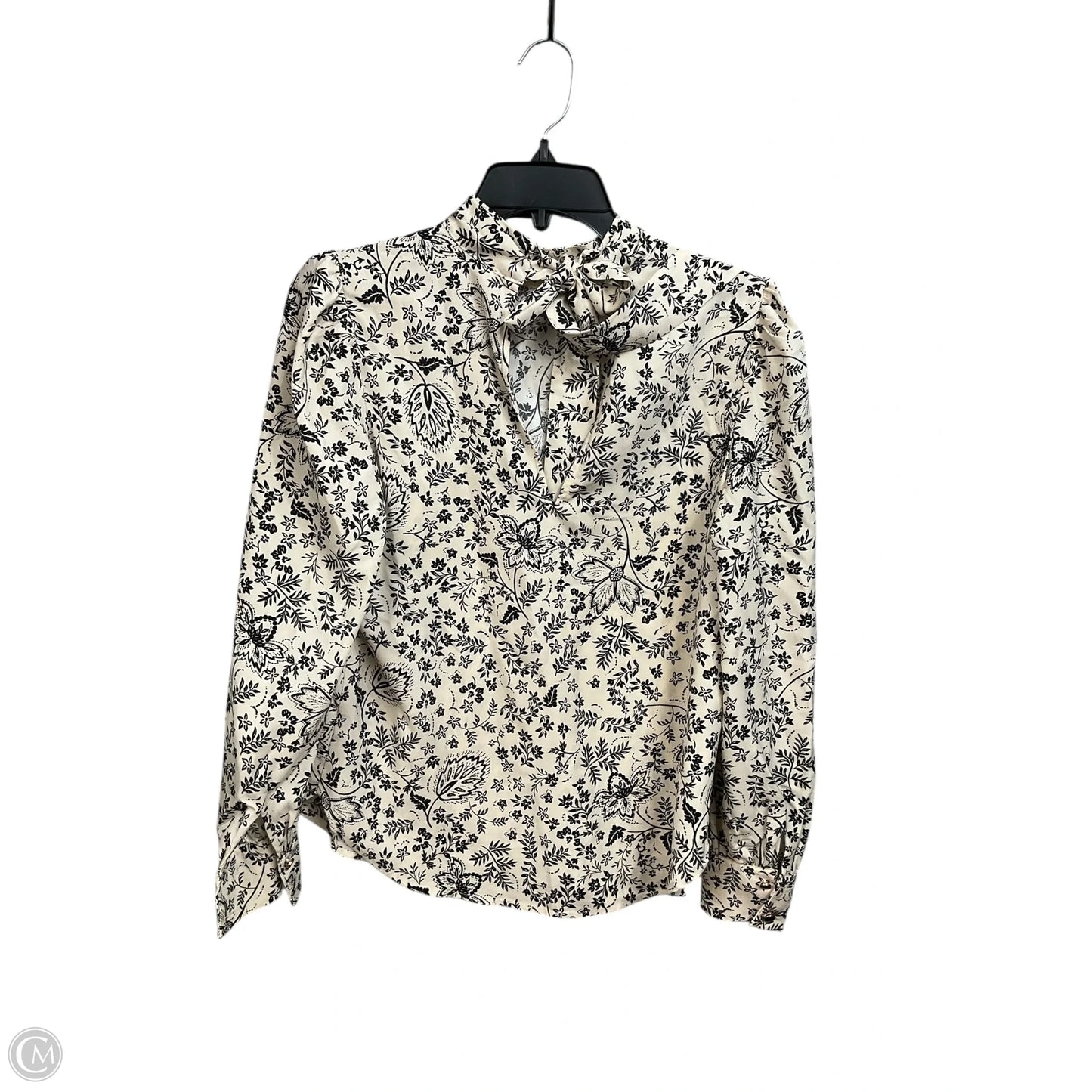 Top Long Sleeve By Loft In Black & White, Size: Xs