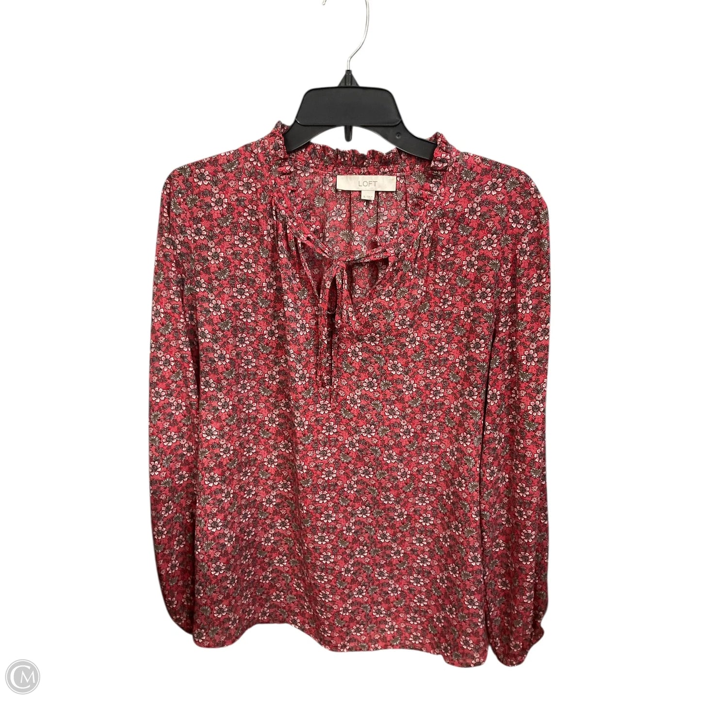 Top Long Sleeve By Loft In Red, Size: M