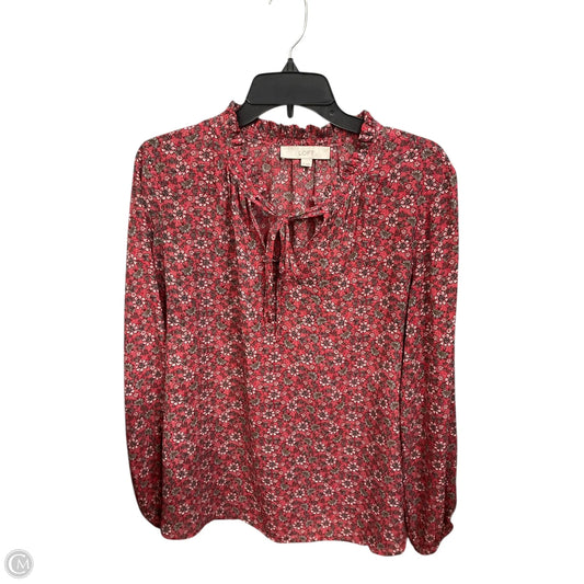 Top Long Sleeve By Loft In Red, Size: M