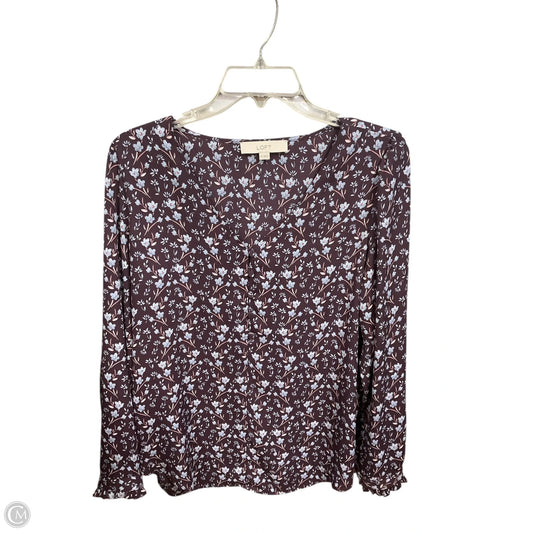 Top Long Sleeve By Loft In Maroon, Size: M
