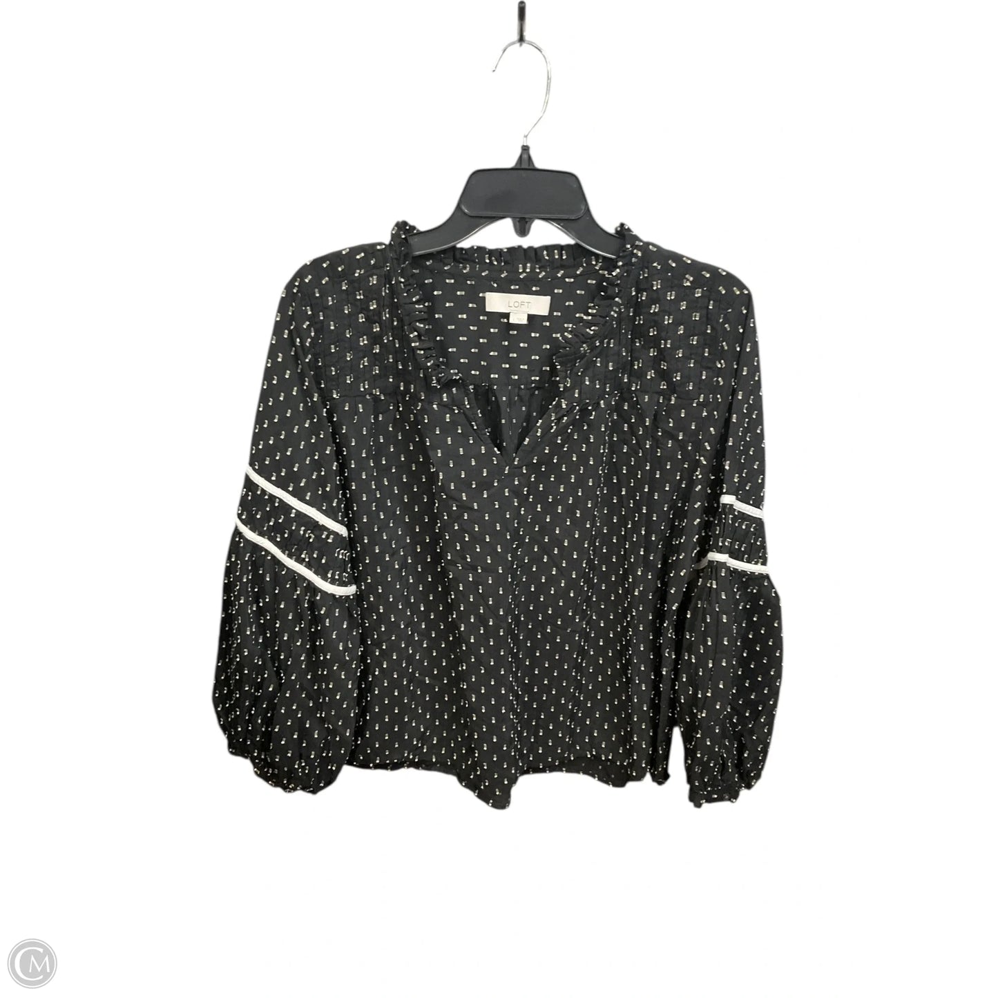 Top Long Sleeve By Loft In Black, Size: L