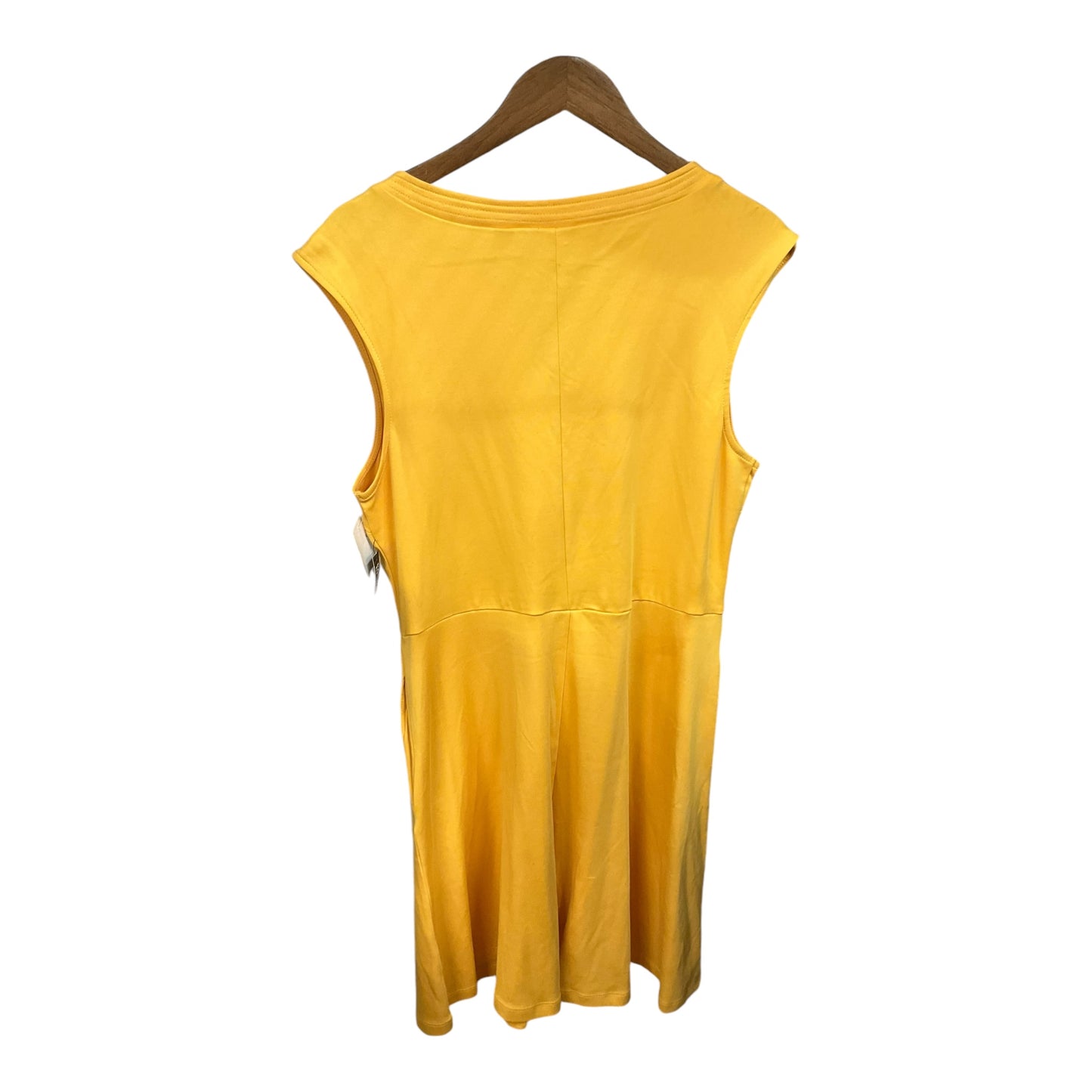 Dress Casual Midi By New York And Co In Yellow, Size: L